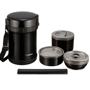 象印 保温弁当箱 SL-GH18 BA ごはん0.59L（茶碗3杯分）/おかず0.4L/スープ0.28L お弁当 ランチボックス お・べ・ん・と ブラック プレゼ