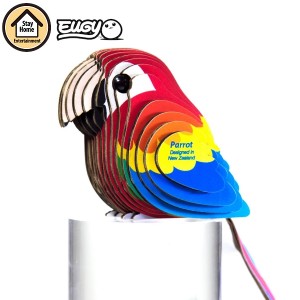 メール便送料無料 紙製立体パズル EUGY 23 コンゴウインコ エーゾーン ユーギー 鳥 立体パズル ペーパークラフト 工作 おもちゃ インテリ