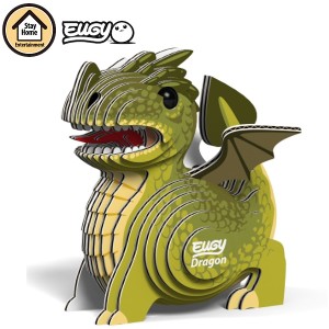 メール便送料無料 紙製立体パズル EUGY 24 ドラゴン エーゾーン ユーギー 恐竜 立体パズル ペーパークラフト 工作 おもちゃ インテリア 