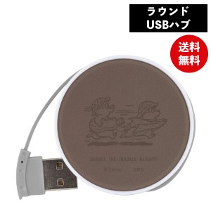 メール便送料無料 ディズニー キャラクター ラウンドUSBハブ チップ＆デール DN-998CD グルマンディーズ ディズニー チップとデール Disn