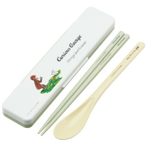 メール便送料無料 抗菌コンビセット おさるのジョージ クラシック CCS3SAAG スケーター 日本製 スプーン 箸 キャラクター 食洗機対応 箸