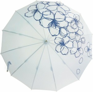 Bloom そめいよしの ブルー  JK-71 晴雨兼用傘 UVカット 55cm ジャンプ式 サントス かさ 日傘 遮熱 遮光 熱中症対策 プレゼント ギフト