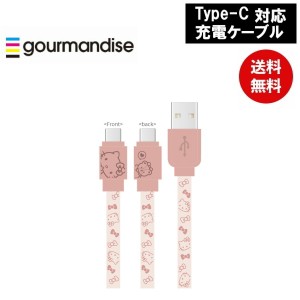 メール便送料無料 ハローキティUSB Type-C対応 同期＆充電ケーブル SANG-304KT サンリオ グルマンディーズ iPad iPod USB Lightningケー