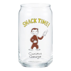 おさるのジョージ 缶型グラス シンプルライン スナックタイム SAN4273-1 サンアート sunart ギフト プレゼント コップ カップ