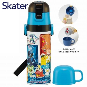 水筒 直飲み 超軽量2WAY ステンレスボトル470ml コップ飲み430ml ポケモン SKDC4 ポケットモンスター スケーター キャラクター かわいい 