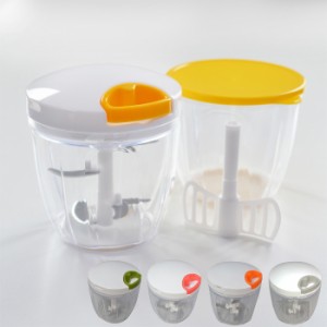 ぶんぶんチョッパー SPDX スーパーデラックス 特別セット 本体容器+保存用蓋+混ぜ器付き K&A【みじん切り チョッパー 手動/みじん切り器/
