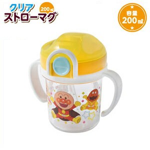 アンパンマン クリア ストローマグ 200ml KK-307【キッズ/カップ/コップ/プラスチック/子ども用食器/キャラクター/レック/日本製】