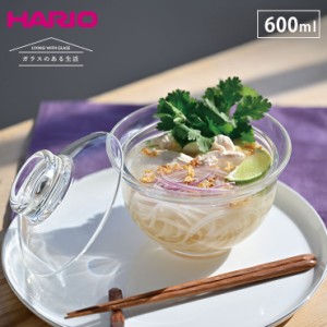 ハリオ ガラスのある生活 ガラスの丼鉢 クリア 600ml HARIO GXD-600 【 どんぶり 鉢 ガラス 食器 蓋付き 丼 耐熱ガラス 電子レンジ 食洗