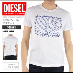 ディーゼル DIESEL Tシャツ メンズ 半袖 Tee 00SCQ8 0091B T-DIEGO-SL ロゴ ラバープリント DS41286 メール便送料無料