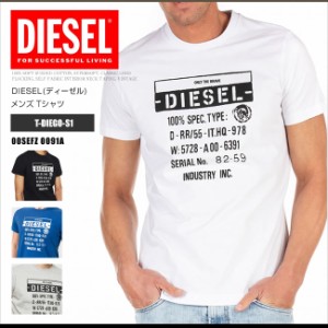 DIESEL ディーゼル Tシャツ クルーネック 半袖 メンズ 00SEFZ 0091A T-DIEGO-S1 ブリント ロゴ DS41328SL メール便送料無料