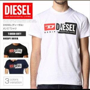 DIESEL ディーゼル Tシャツ クルーネック 半袖 00SDP1 0091A T-DIEGO-CUTY ロゴ ステッチ DS41353SL メール便送料無料