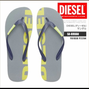 DIESEL ディーゼル トングサンダル ビーチサンダル Y01938 P2294 SA-BRIIAN シャワーサンダル 草履 ロゴ グレー DS8516