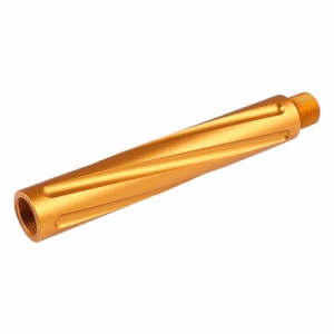 SLONG Airsoft アウターバレルエクステンション ツイストフルート (14mm逆ネジ/117mm) GOLD