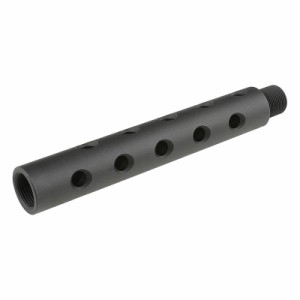 SLONG Airsoft アルミアウターバレルエクステンション ポーテッド (14mm逆ネジ/117mm) BK