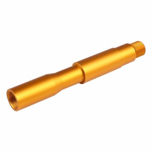 SLONG Airsoft M4/M16 アウターバレルエクステンション (14mm逆ネジ/117mm) GOLD