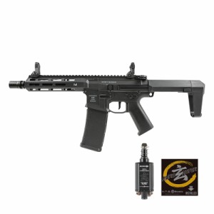 DE Airsoft Honey Badger by Q SBR AEG (玄モーター仕様/スポーツライン/電子トリガー搭載/JP Ver.) Black ガンケース付