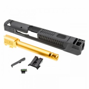 JDG WAR Afterburner M&P1.0 スライドセット (Ti-Grey Slide+Gold Barrel/Licensed/東京マルイ M&P9対応)