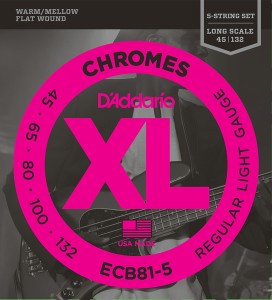 【5弦用】D'addario/フラットワウンドベース弦 ECB81-5（5-String/Long）〈ダダリオ〉