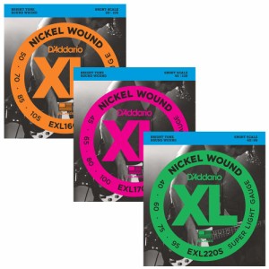 Daddario/ベース弦 XL Nickel Round Wound （Short）【メール便で送料無料】【ダダリオ/EXL160S・EXL170S・EXL220S】