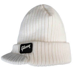 GIBSON Radar Knit Beanie, White G-BEANIE4 ツバ付きニット帽〈ギブソン〉