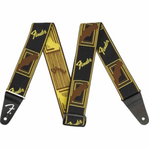 Fender Weighless 2" Monogrammed Strap, Black/Yellow/Brown ギターストラップ〈フェンダー〉