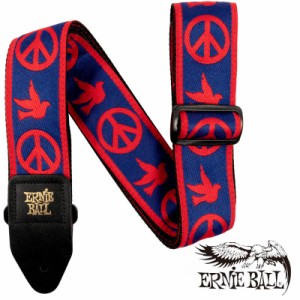 ERNIE BALL RED AND BLUE PEACE LOVE DOVE JACQUARD STRAP[#4698]〈アーニーボール〉