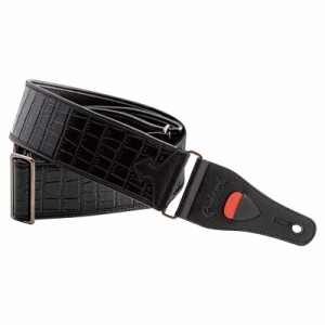 RightOn! STRAPS ALLIGATOR Black ギター/ベース用ストラップ〈ライトオン！ストラップス〉