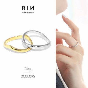 アクセサリー 指輪 リング キレイ シンプル V字デザイン 18金 ロジウムコーティング デザインリング 大人可愛い 華奢 凛