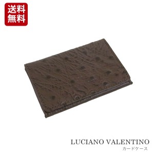 [定形外郵便発送] 【箱無し】 メンズ 定番 カードケース 本革 牛革 オーストリッチ型押し LUCIANO VALENTINO　ルチアーノ バレンチノ　 