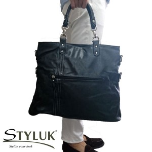 [定形外郵便発送] 【STYLUKスタイラック】2way3style 大容量ショルダーバッグ&トートバッグメンズ(ファッション雑貨) バッグ 黒 [mjnt121