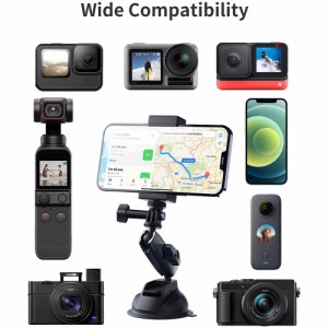 GoPro Insta360 対応 吸盤マウント カメラカーマウント サクションカップマウント フロントガラス等ホルダー車載マウント 360度回転 電話