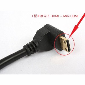 【送料無料】L型90度 Mini HDMI to HDMI 変換ケーブル15cm  HDMI-Mini HDMI変換アダプタ MiniHDMI(オス) → HDMI(メス)変換コネクタ