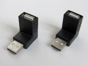 【送料無料】変換アダプタ USB ー 90度 下向き (タイプA オス-タイプA メス) 2個セット