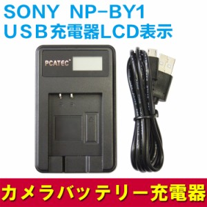 SONY NP-BY1 USB互換充電器 LCD付４段階表示仕様 HDR-AZ１USB給電