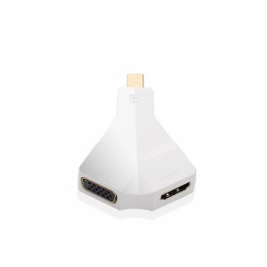 【送料無料】Apple/Surface pro用 2in1　Mini Displayport/Thunderbolt to VGA＆HDMI変換コンバーター☆4K x 2Kサポート