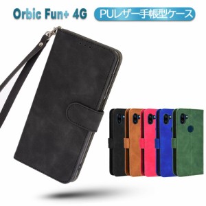 Orbic Fun+ 4G スマホケース 手帳型 マグネット開閉 ベルト カード収納 ストラップ付 オルビックファン+ 4G