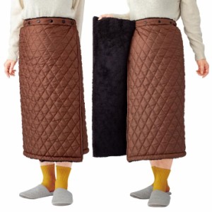 巻きスカート 2枚セット 裏ボア あったか 暖か 防寒 スカート 毛布 冷え対策 冬 ひざ丈 キルティング ラップスカート 吸湿発熱糸ウォーム