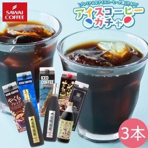 中身は届くまでお楽しみ アイスコーヒーガチャ 3本セット 無糖 ※冷凍便同梱不可