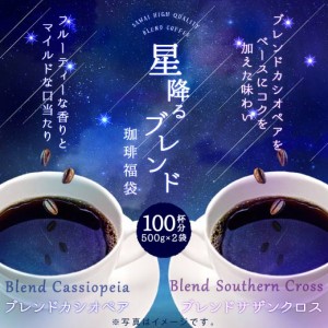 【澤井珈琲】送料無料 星降るブレンドコーヒー100杯分福袋（珈琲/珈琲豆/コーヒー豆/ブレンドカシオペア/ブレンドサザンクロス）