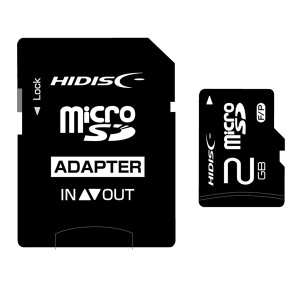 送料無料メール便　マイクロSDカード 2GB SD変換アダプタ付き ケース付き microSD HDMCSD2GCLJP3/0172　HIDISC