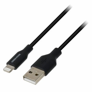 送料無料メール便 ライトニングケーブル USB Type-A to Lightningケーブル  グリーンハウス １メートル ブラック GH-ALTUG100-BK/4761ｘ