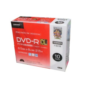 DVD-R DL 録画用 片面2層 8.5GB 10枚 8倍速 CPRM対応 10枚 スリムケース入り HIDISC HDDR21JCP10SC/0537ｘ２個セット/卸