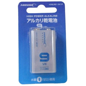 9V形 角電池 アルカリ乾電池 006P HIDISCｘ１個