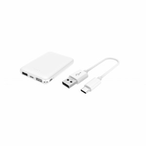 送料無料 モバイルバッテリー 5000ｍAh USB Type-C入出力対応 PSEマーク有 OPP包装 HD-MBTC5000GFWH-PP/0151ｘ１台