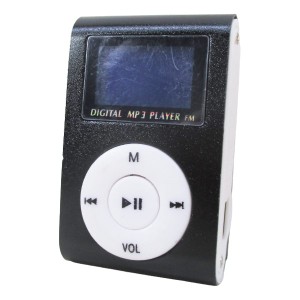 MP3プレーヤー アルミ LCDスクリーン付き クリップ microSD式 MP3プレイヤー ブラックｘ２台セット/卸