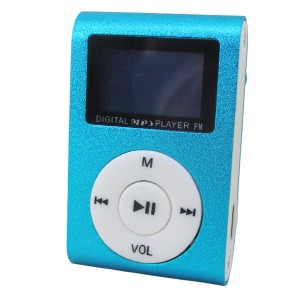 送料無料メール便 MP3プレーヤー アルミ LCDスクリーン付き クリップ microSD式 MP3プレイヤー ブルーｘ１台 ポイント消化