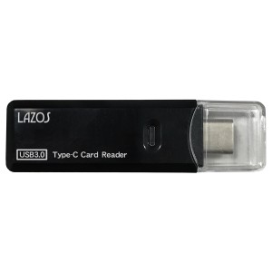 送料無料メール便 カードリーダー USB3.0 /スマホ・タブレット対応） USBタイプC SD&マイクロSD（SD/ SDHC/ SDXC）L-TCRS-3.0/3676 Lazos