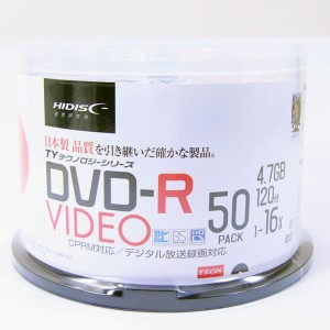 DVD-R 太陽誘電コード 録画用 CPRM対応 120分 スピンドル 50枚 TYコード HIDISC  TYDR12JCP50SP/0144ｘ１個