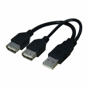 USBケーブル 二股(Y字) データ転送+充電 iphon OK USB A・オス→USB A・メス(x2) USBA/2B 変換名人7312