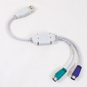 PS/2接続キーボードとマウスをUSBに 変換ケーブル 変換アダプタ USB-PS2変換(2分岐) USB-PS2 4571284889156/変換名人